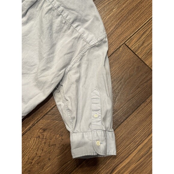 AllSaints Mens Button Up Short Sleeve Cotton White Gray Size M - Picture 5 of 6